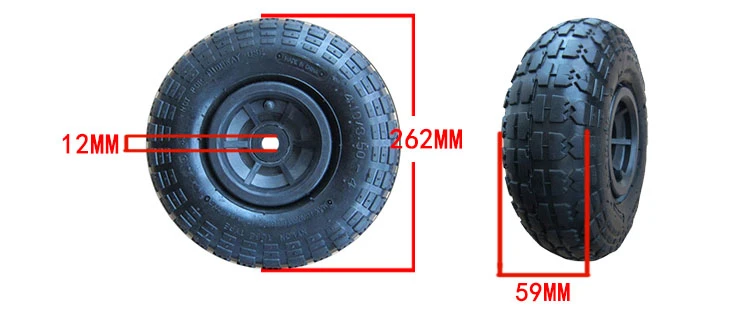 4.10/3.50-4 Air Tires Steel Rim Pneumatic Wheelbarrow Wheels Trolley Pneumatic Rubber Wheel Lawn Mower Wheel