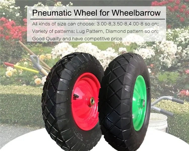 8 Inch Wheelbarrow Pneumatic Rubber Tyre 4.80 / 4.00-8 Cart Hand Trolley Wheel