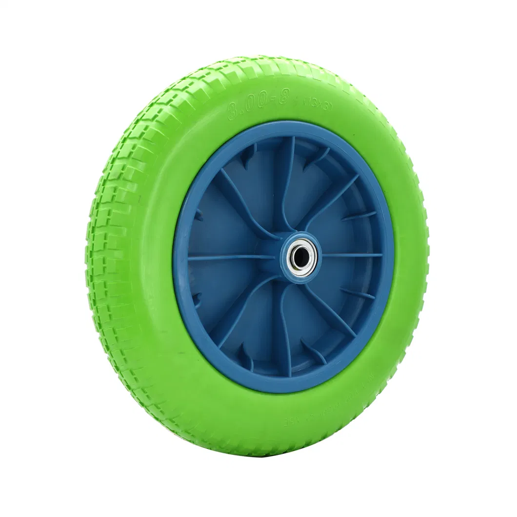 2.50-4polyurethane PU Foam Filled Tire Toy Car Rubber Wheel with Plastic Rim for Wagon Trolley