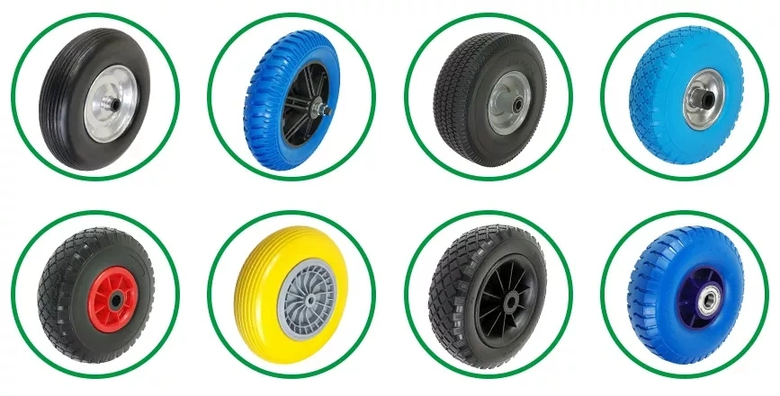 16 Inch 4.80 4.00-8 Wheelbarrow and Trolley PU Foam Wheel with Solid Axle