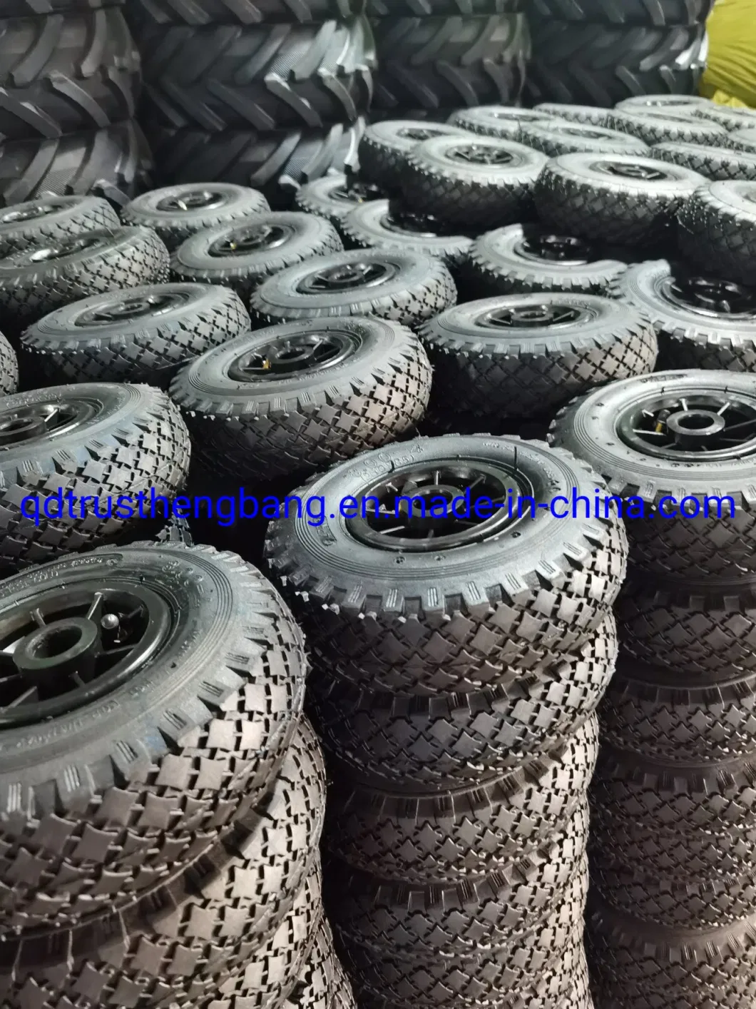 8 Inch 2.50-4 Pneumatic Inflatable Rubber Cover Tire for or Hand Truck Garden Steel Utility Wagon Trailer Trolley Cart