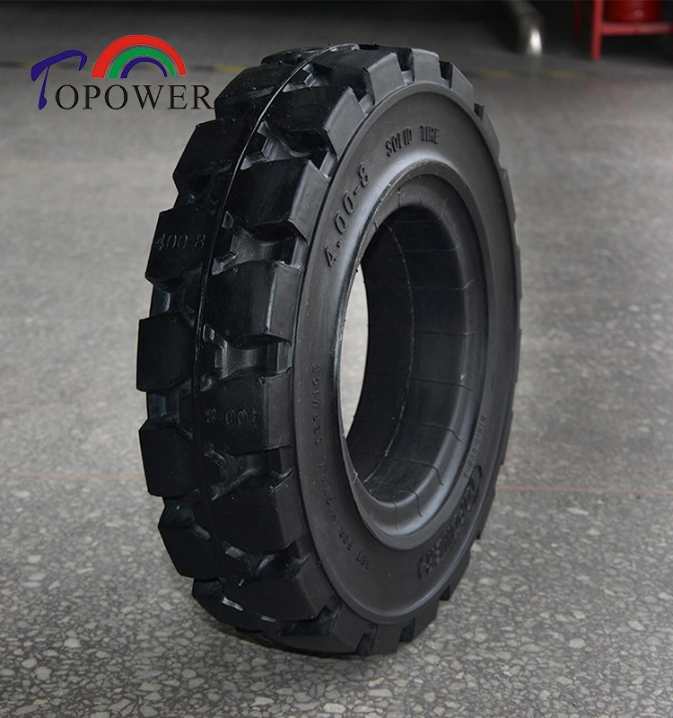 Chinese High Quality Solid Tyre 4.00-8 4.00 8 400 8 for Pneumatic Forklift Sweeper Trailer