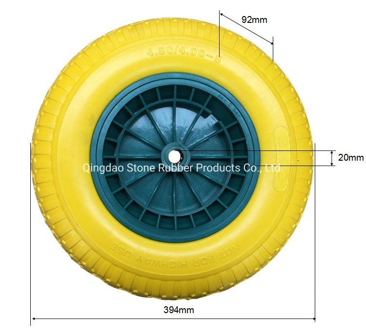 4.00-8 PU Wheel for Wheelbarrow with Plastic Rim for Europe Market