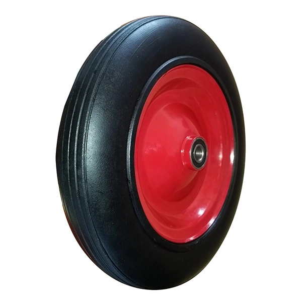 14X4 Inch Solid Rubber Wheel Barrow Wheel with Spoke Rim