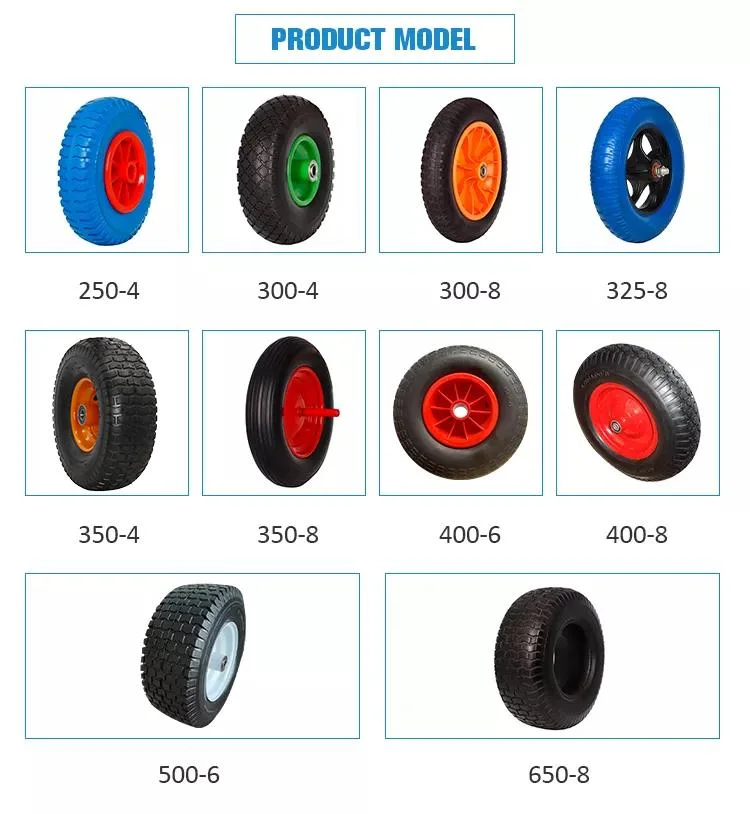 Hot Sale Solid PU Polyurethane Foam Flat Free PU Wheels and Tires for Lawn and Garden Tool Carts