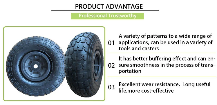 4.10/3.50-4 Air Tires Steel Rim Pneumatic Wheelbarrow Wheels Trolley Pneumatic Rubber Wheel Lawn Mower Wheel