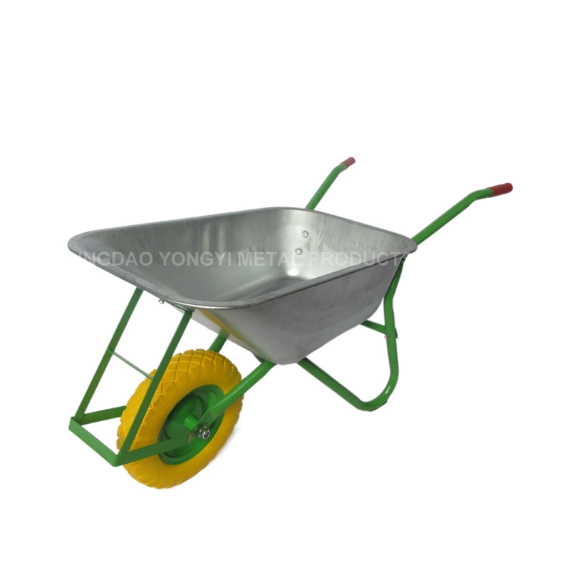 Farm Tools and Heavy Construction Garden Solid Wheel 1 Wheel Non-Folding Wheelbarrow with ISO Certification