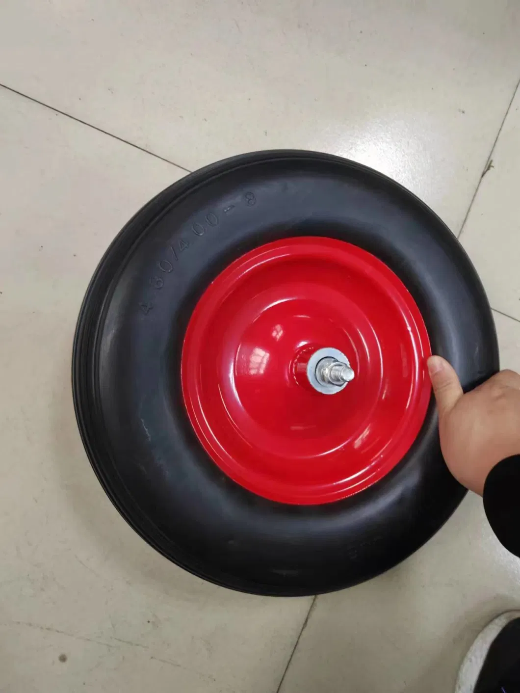 4.00-8 Wheelbarrow Tyre Solid Wheel PU Wheel Flat Free Tire