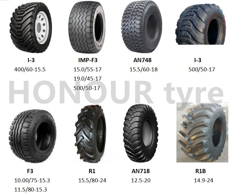 Honour OEM Bias Nylon Agricultural Tractor R1 Irrigation Paddy Field Farm Agriculture Tyre with Rims (14.9-24, 13.6-24, 12.4-24)