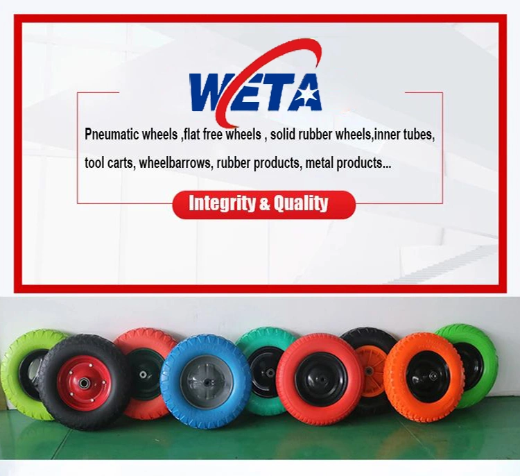 Plastic Rim Inflatable High Load Capacity Pneumatic Rubber Wheel (4.00-8)