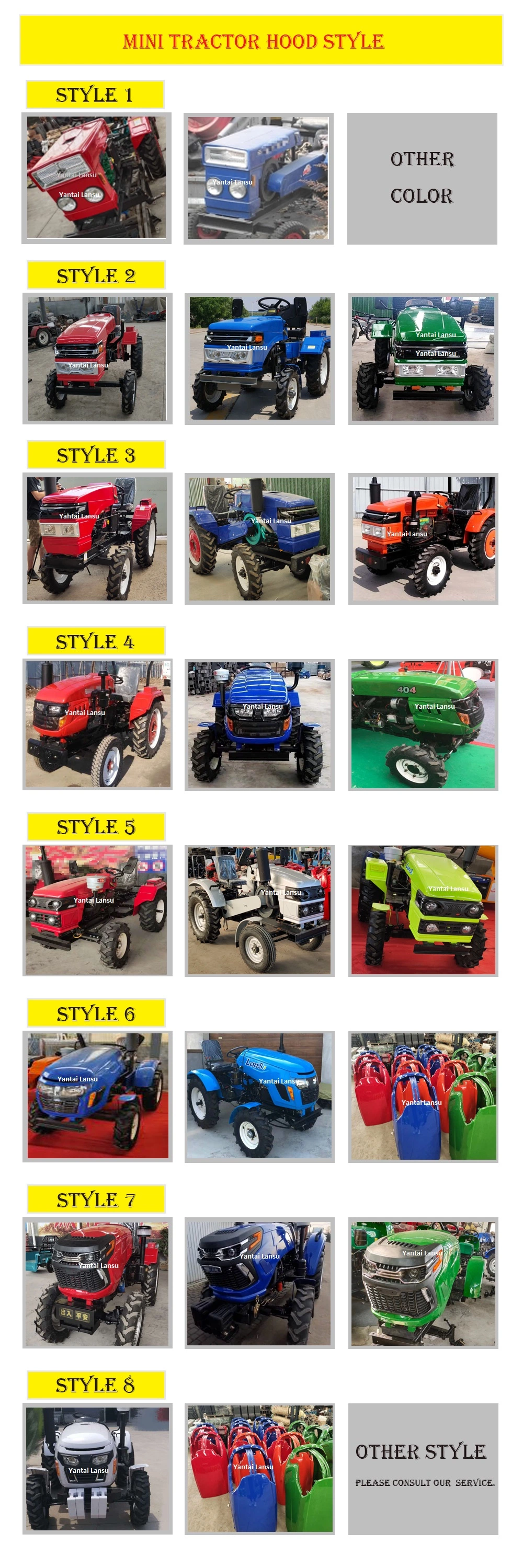 China Micro Mini Tractor Small 4X4 Wheel Tractor 10-300 HP Farm Tractors Agricultural Tractor