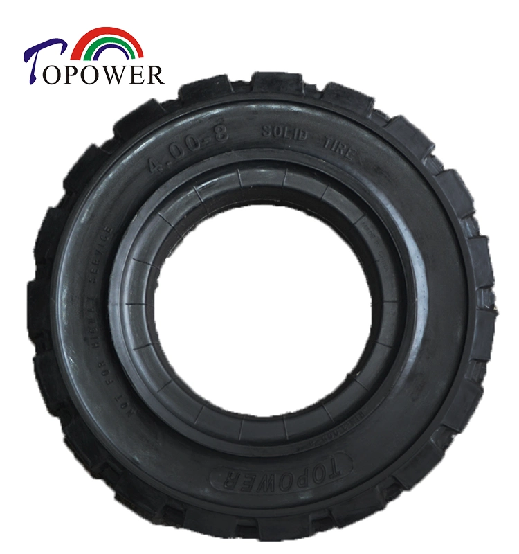 Chinese High Quality Solid Tyre 4.00-8 4.00 8 400 8 for Pneumatic Forklift Sweeper Trailer