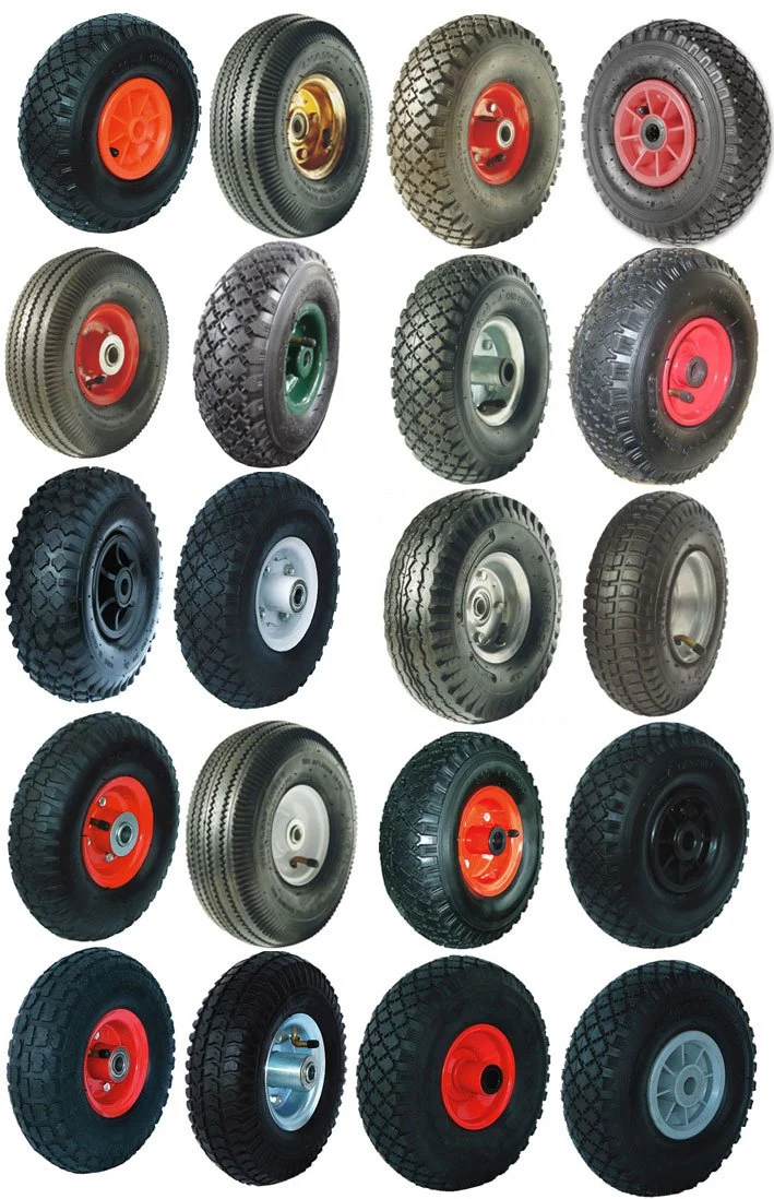 Trolley Wheel Pneumatic Tire Air Rubber Wheel 400-8