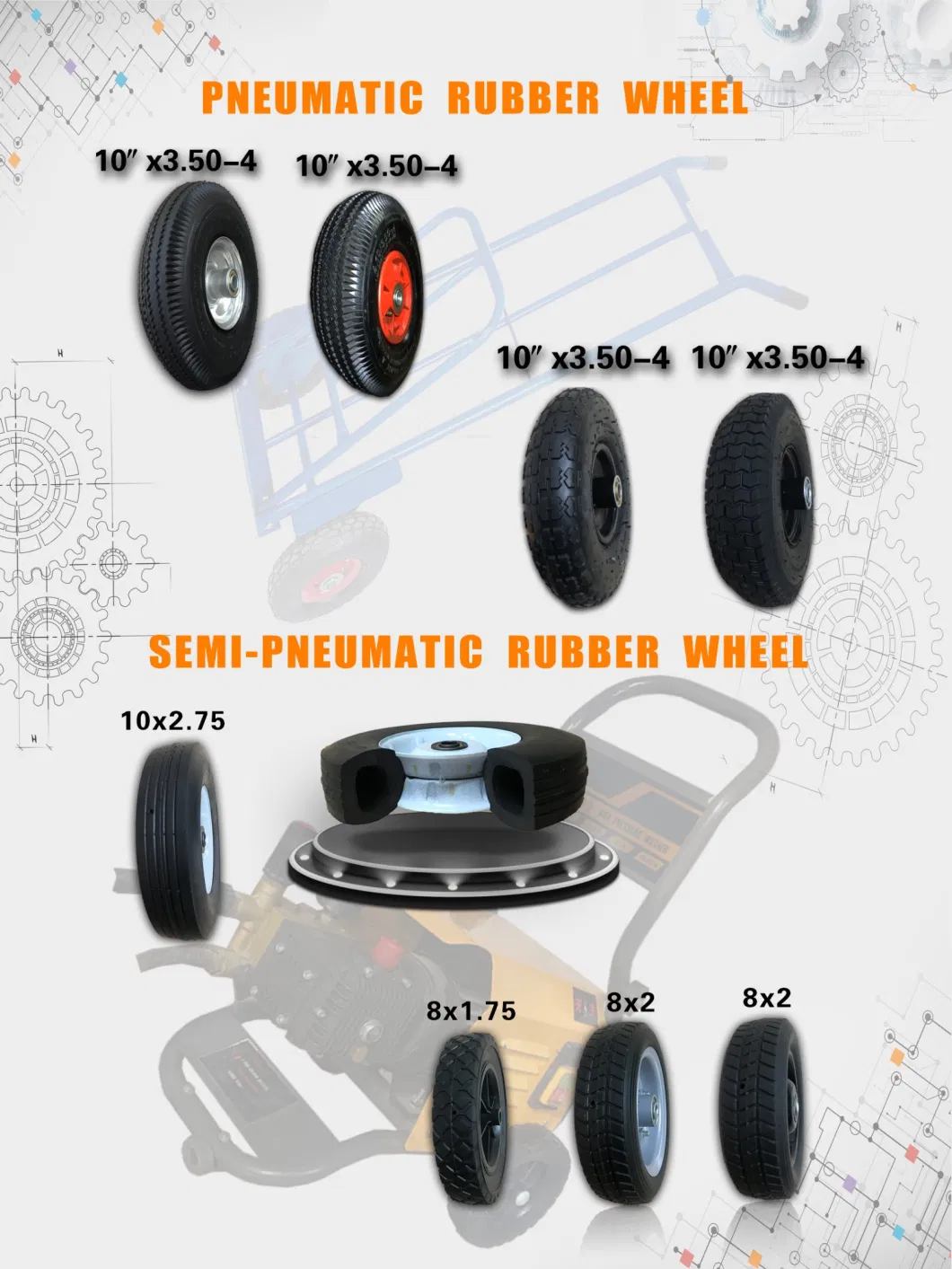 Pneumatic Rubber Wheel Air Tyre for Wheelbarrow Tire Trolley Wheel (6.00-6)