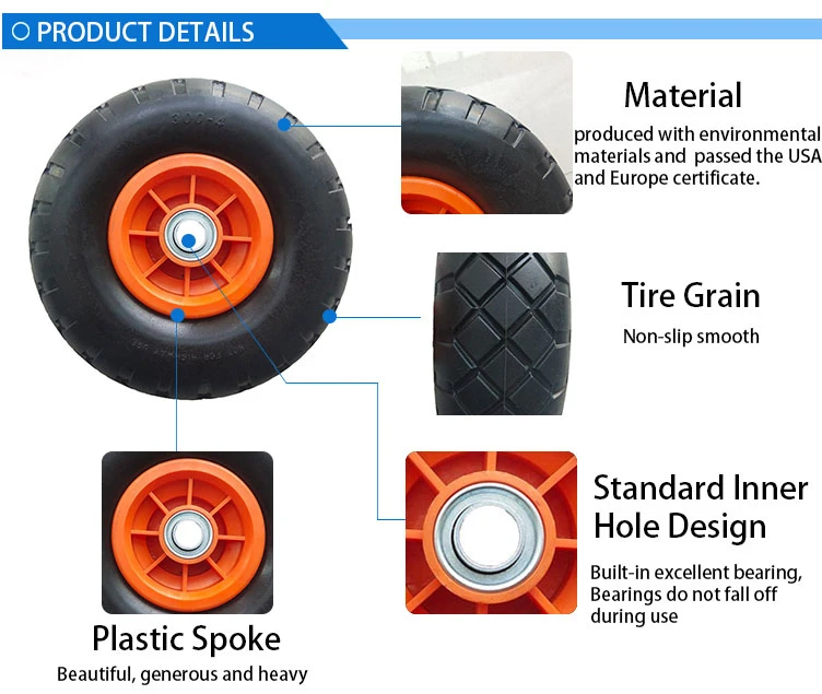 Solid PU Foamed Wheels 3.25-8 Wheels Polyurethane Tire 4.80/4.00-8 Wheelbarrow Wheels with High Quality