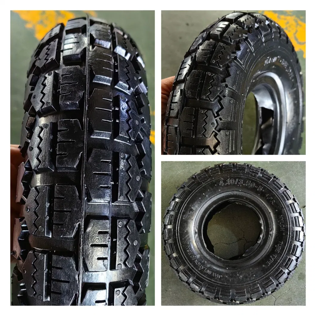 Heavy Duty Wheelbarrow Tires - 4.10/3.50-6 Pneumatic Rubber Wheels