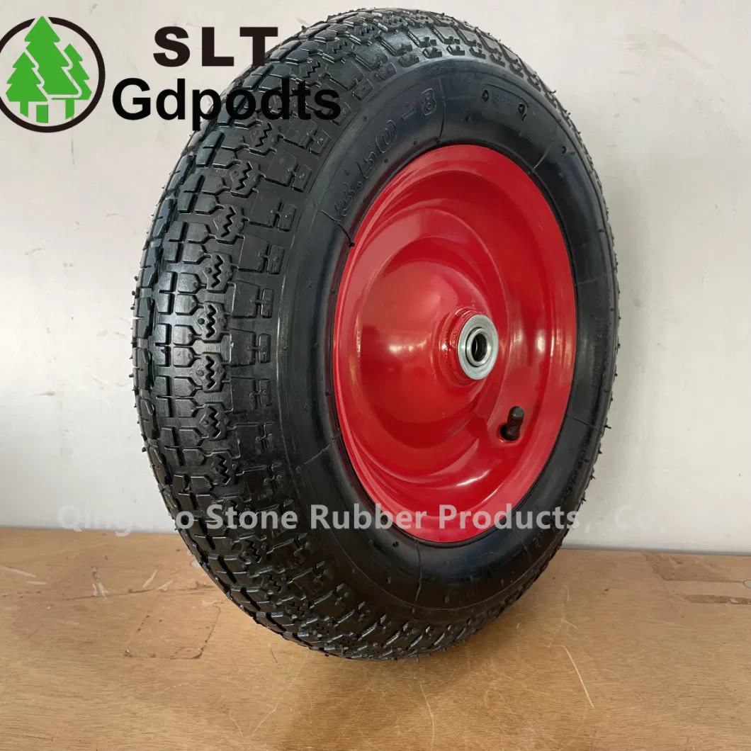 4.00-8 Rubber Pneumatic Wheel with Spoke Color Rim