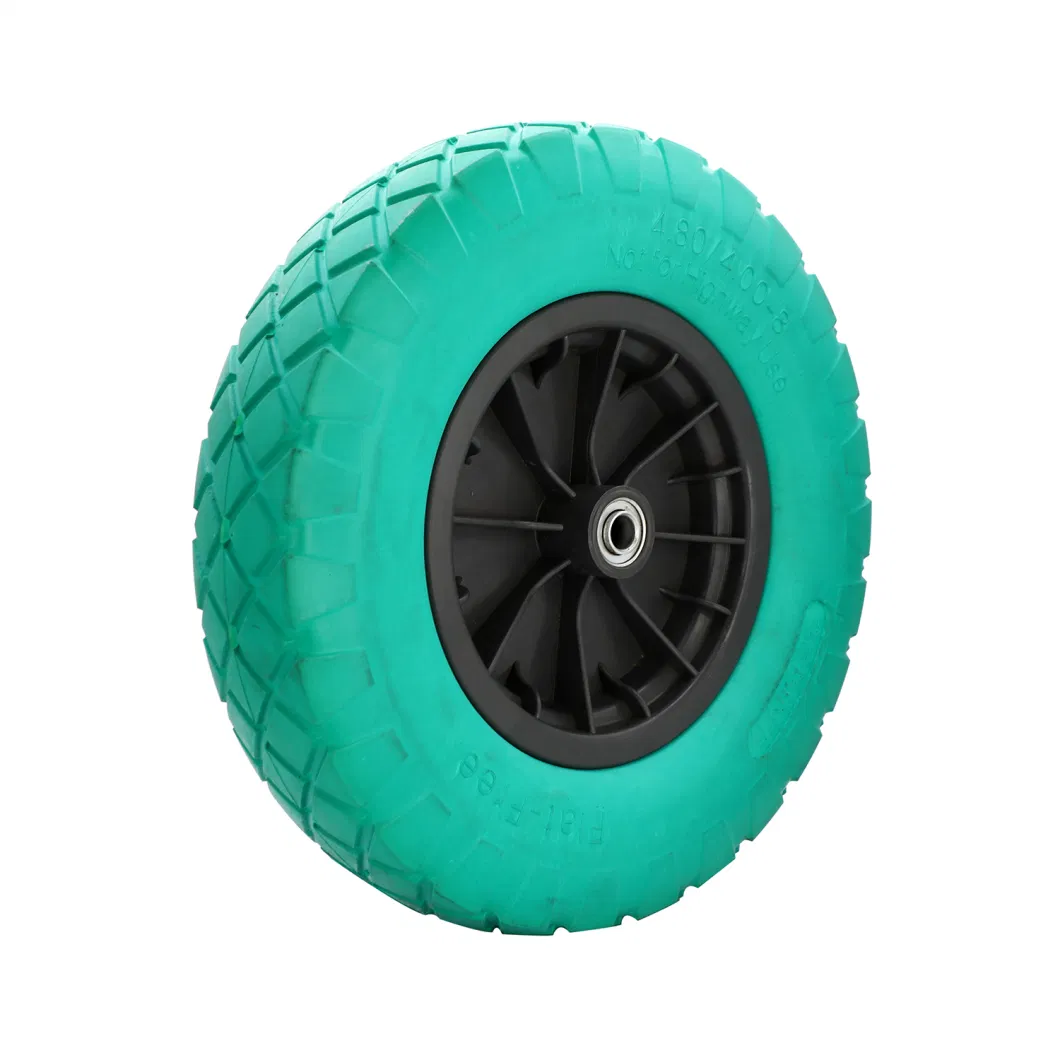 2.50-4polyurethane PU Foam Filled Tire Toy Car Rubber Wheel with Plastic Rim for Wagon Trolley