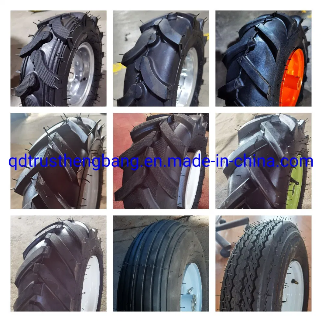 16 Inch 4.00-8 Wheelbarrow Pneumatic Rubber Tire Wheel with Diamond Pattern