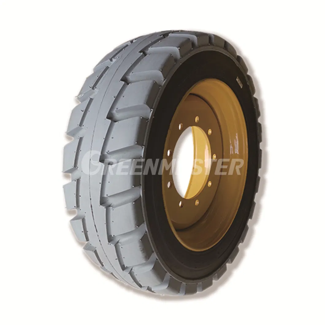 High Durability Press-on Bands (POB) Aerial Work Platform Solid Tyre, Polyurethane PU Foam Filled Tyre In385/65D19.5 In385/65D22.5 In445*55-19.5 In445/55D22.5