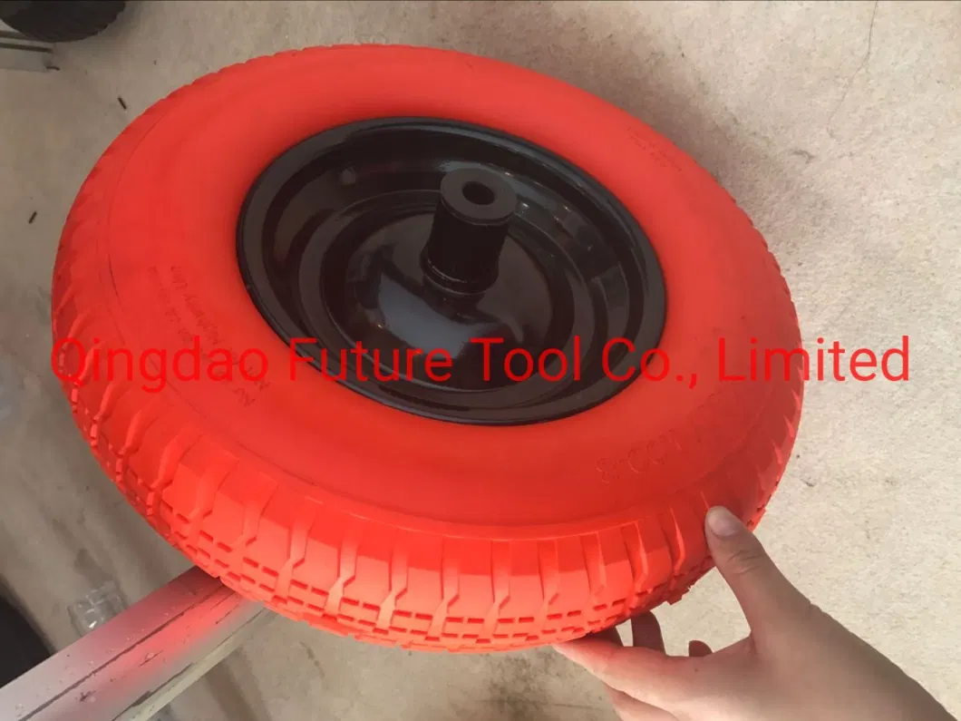 PU Flat Free Wheel with High Quality for Wheel Barrow Use