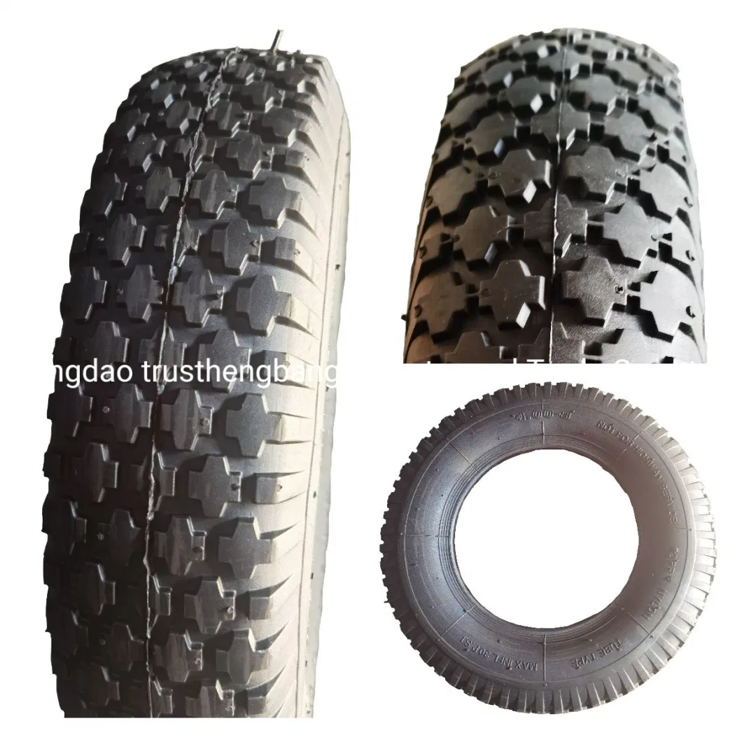 8/400 Pneumatic Rubber Tire Diamond Pattern Wheelbarrow Wheel 4.00-8 for Poland Market