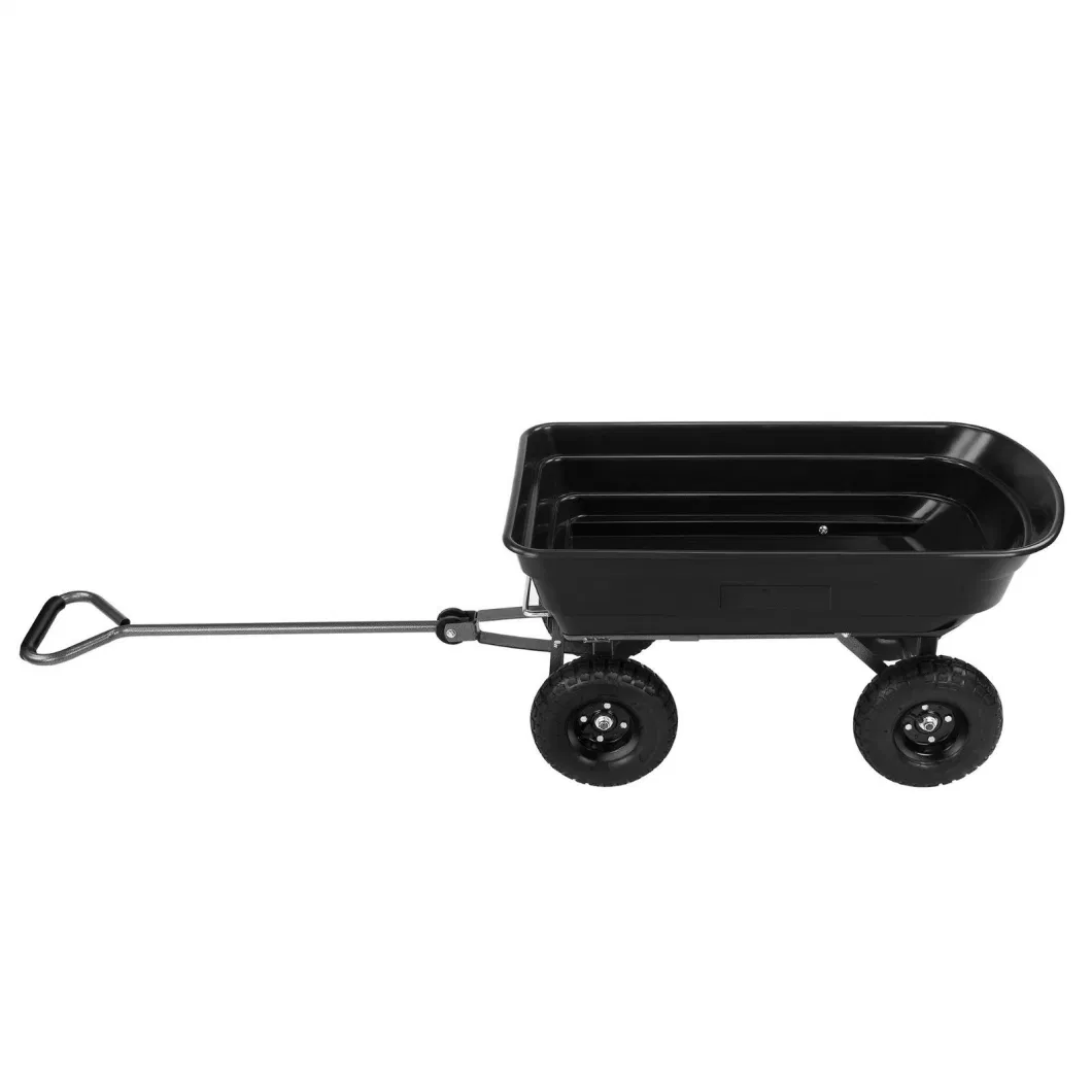 Garden Metal Wagon Utility Yard Transport Dump Cart Strong Frame Wheelbarrows Carrier Pneumatic Tire Wheel by Primekits for Heavy Duty Steel Frame Patio Lawn