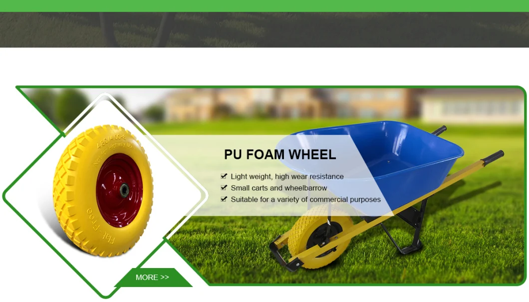 3.50-8 PU Foam Wheel with Hollow Axle Wheelbarrow Wheel