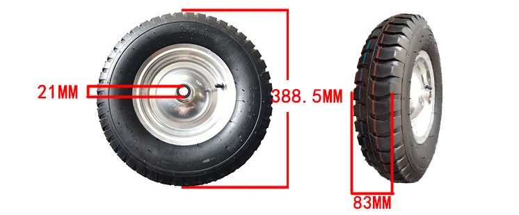 16X400-8 Rubber Pneumatic Wheel for Tricycle Motorcycle Farm Cart and Skateboard Tire Pneumatic Rubber Wheel