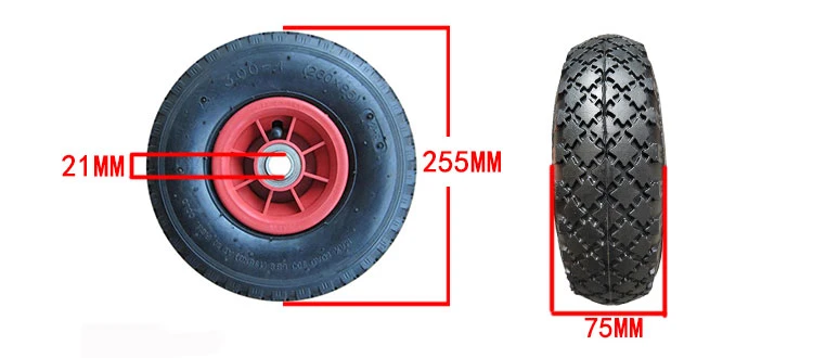 10 Inch Pneumatic Rubber Wheel for Garden Trailer/Wheelbarrow/Farm Cart 3.50-4 Wheel