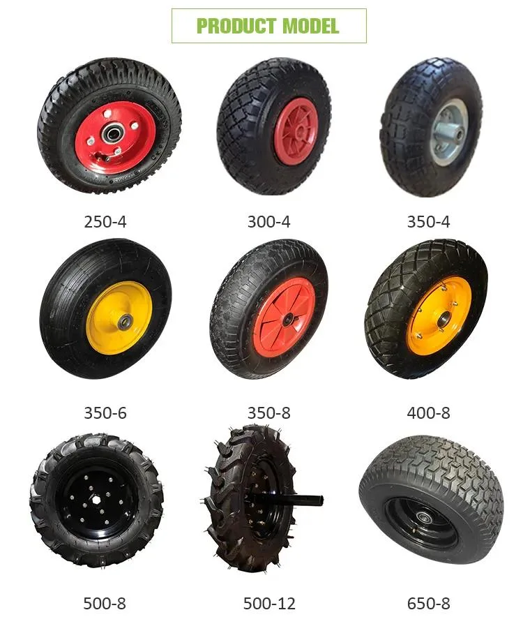 Heavy Duty Pneumatic Rubber Wheels Used for Wheelbarrow Garden Dump Cart 3.50-8 4.00-8