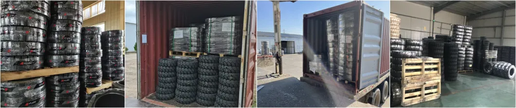 High Load Pneumatic Solid Tire 400-8, 500-8, 600-9, 650-10, 700-9, 18*7-8, 28*9-15 Solid Rubber Tyre Trailer Wheel Forklift Solid Tires