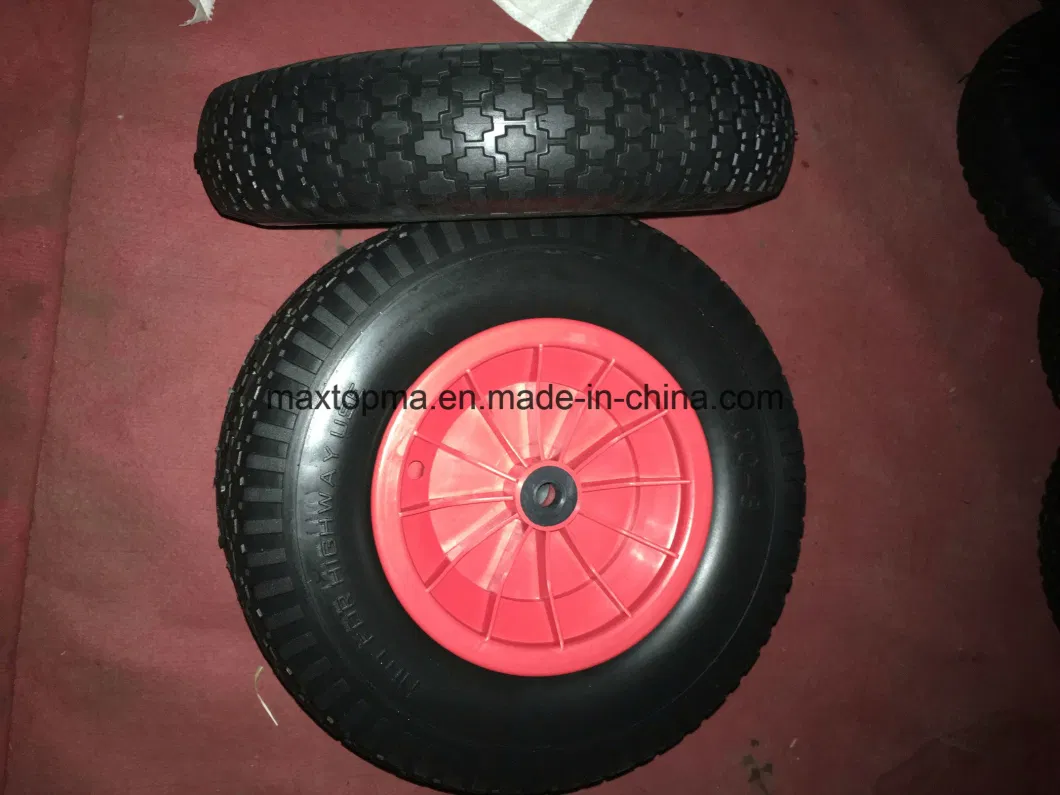 480/400-8 Heavy Duty Solid Rubber Polyurethane Foaming Flat Free PU Foam Wheelbarrow Wheels