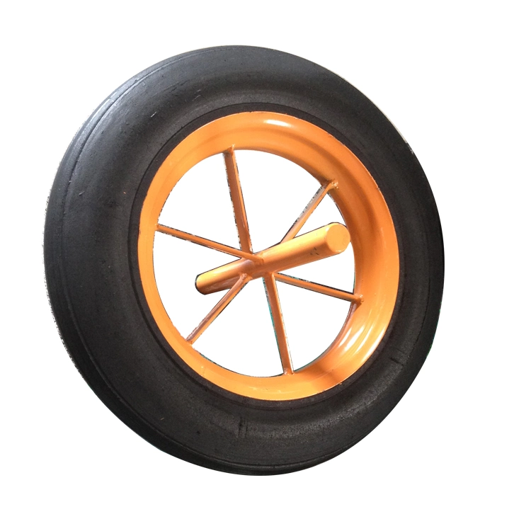 14 Inch 14X4 Inch Flat Free Small Puncture Proof Solid Rubber Caster Tire Wheel for Stroller Wheel Lawn Mover Wheel Cart