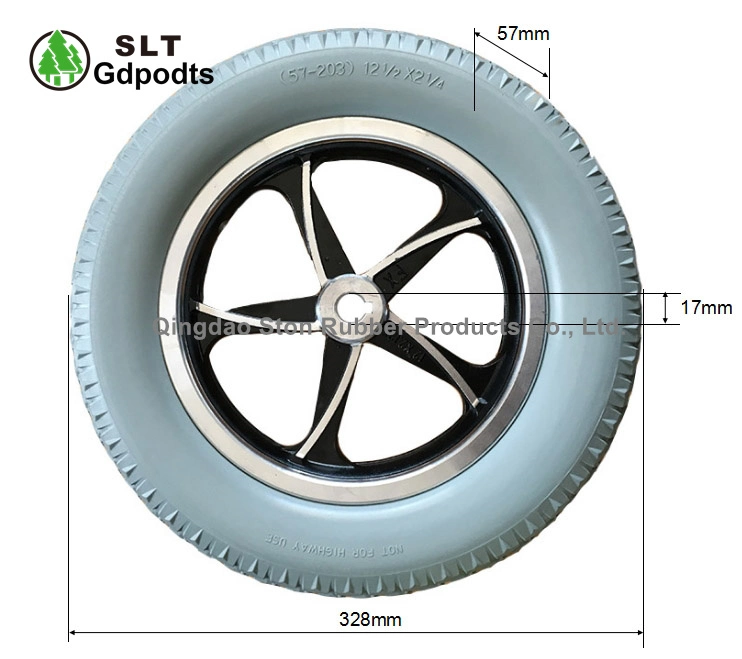 12 Inch Solid PU Foam Electric Wheelchair Wheel Alloy Rim Spoke