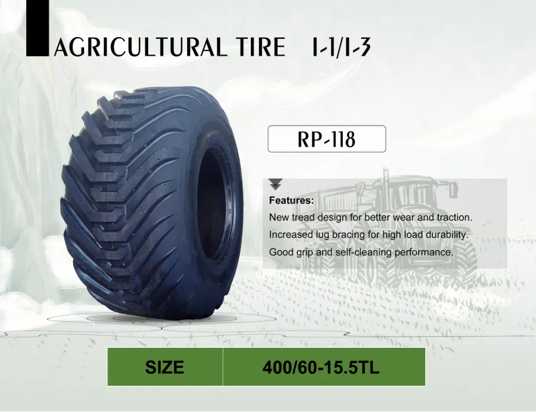 Hanmix Farm Tractor Agriculture Tyres on R1/R2/R3/F1/F2/F3/I1 Paddy Shattercrane Implement Irrigation Monster Truck Combine Harvester 400/60-15.5