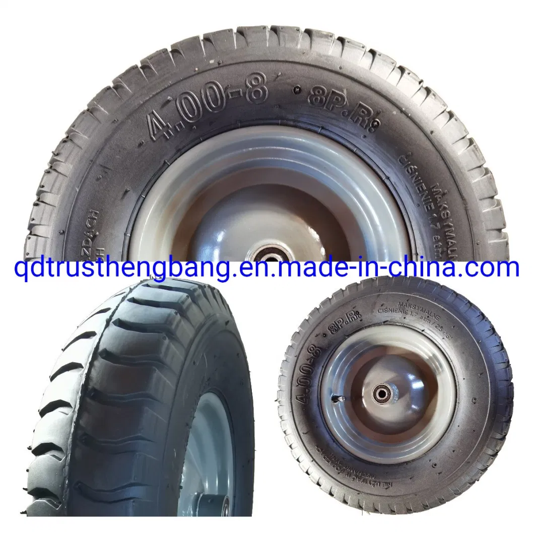 Pneumatic Wheelbarrow Wheel Metal Rim Tire 4.00-8