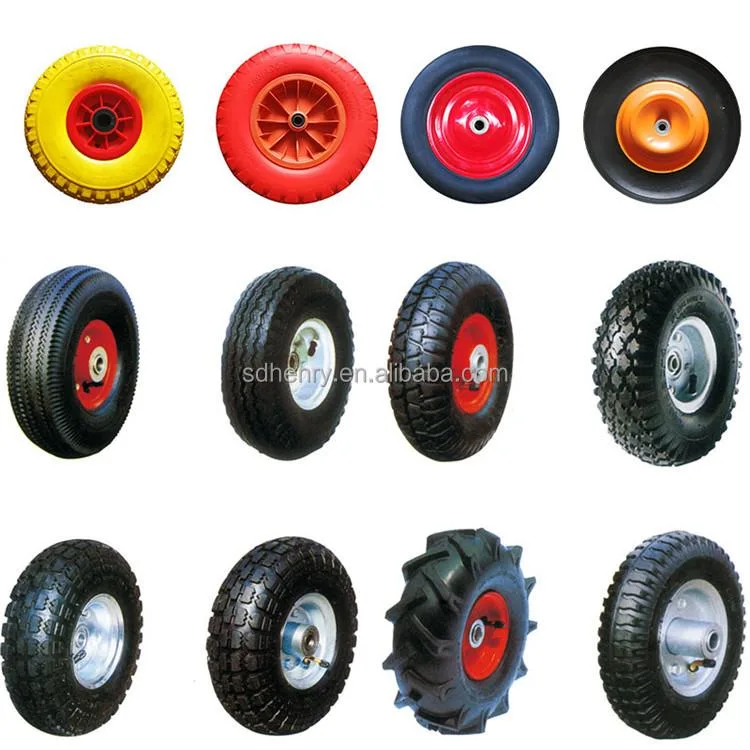 13X3 3.00-8 Wheel Hand Trolley Pneumatic Rubber Tyre Construction Wheelbarrow Wheel Flat Free Tire Wheel