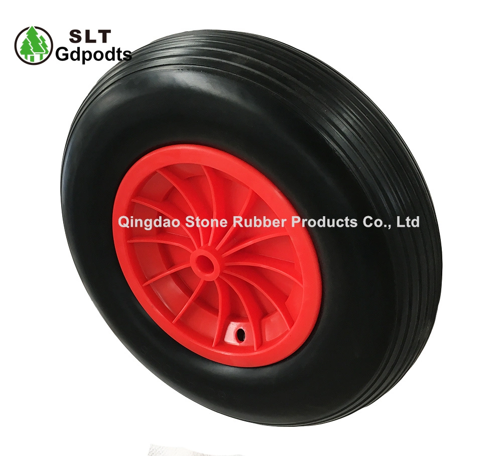400X100mm Solid PU Foam Wheels with Plastic Rim 4.00-8 PU