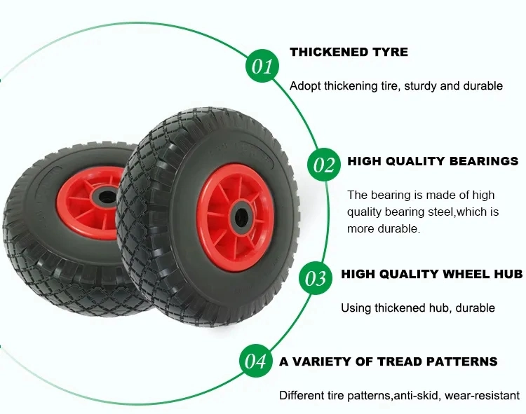 Cheap Price Small Pneumatic Inflatable Rubber Wheel 16inch 4.00-8 Air Tyre for Trolley Cart Wheelbarrow