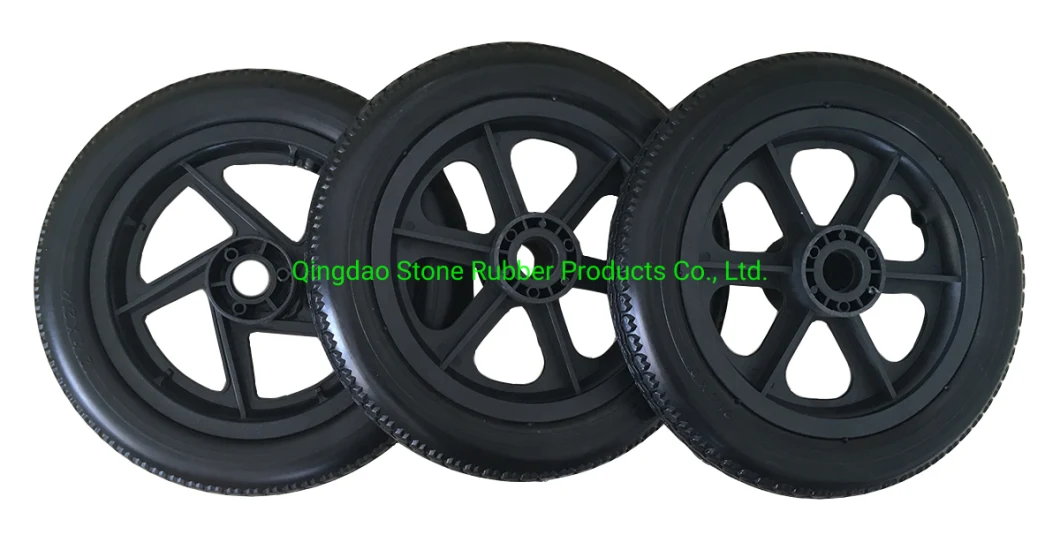 12 Inch PU Foam Wheelchair Wheel 300 Flat Free No Air Wheel for Trailer