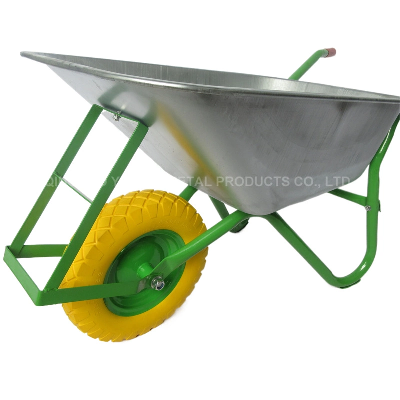 Farm Tools and Heavy Construction Garden Solid Wheel 1 Wheel Non-Folding Wheelbarrow with ISO Certification