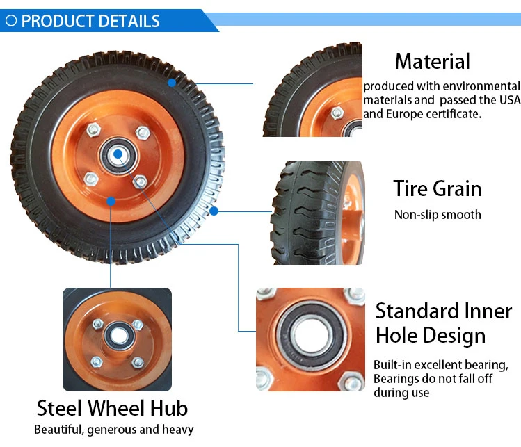 480/400-8 Puncture-Proof Rubber Wheel 16 Inch Inflatable Wheels for Warehouse Trucks