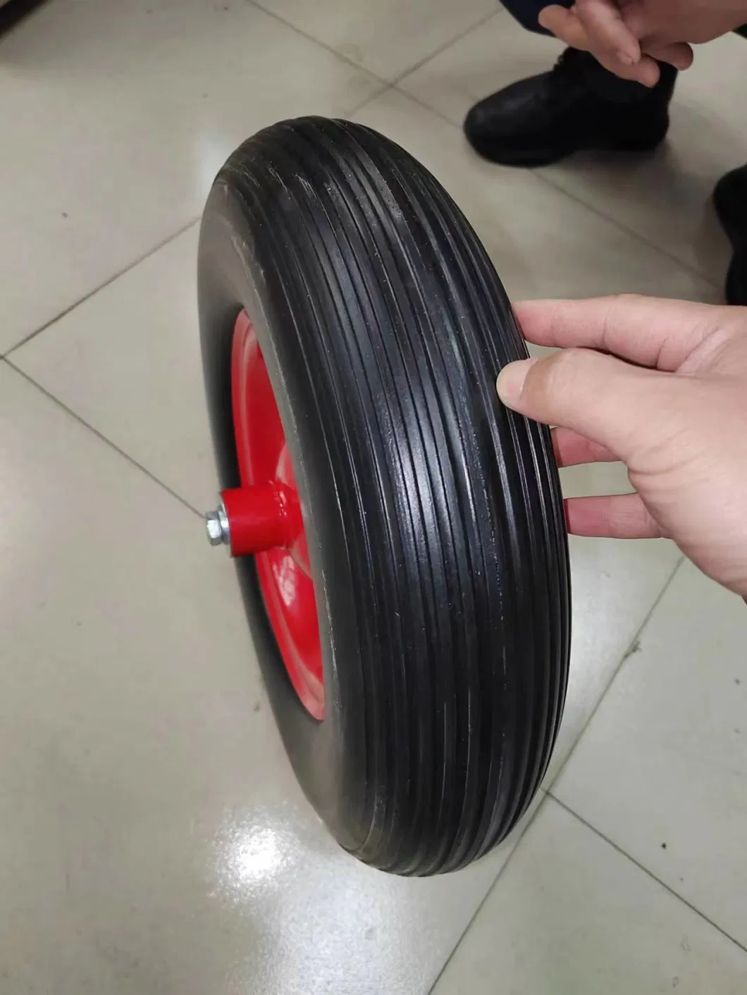 4.00-8 Wheelbarrow Tyre Solid Wheel PU Wheel Flat Free Tire