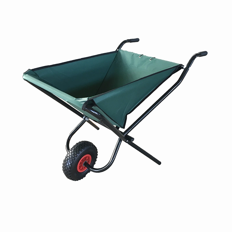 Portable Pocket Cloth Garden Yard Foldable Folding Wheelbarrow