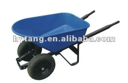 200L Large Poly Tray Double Wheel Garden Plastic Tray Wheelbarrow Wb9800