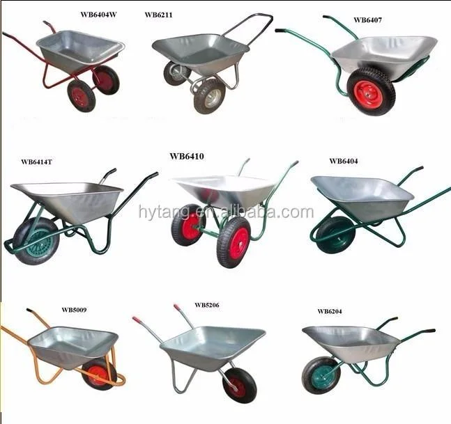 200L Large Poly Tray Double Wheel Garden Plastic Tray Wheelbarrow Wb9800