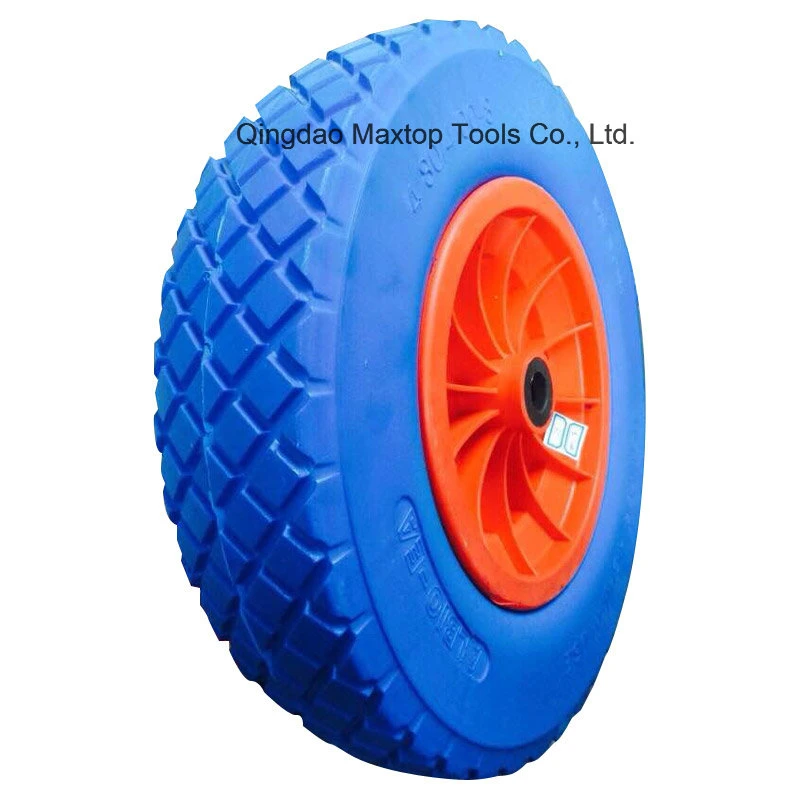 4.00-8 Maxtop Flat Free PU Foam Solid Trolley Wheel