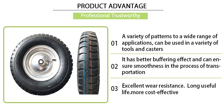 16X400-8 Rubber Pneumatic Wheel for Tricycle Motorcycle Farm Cart and Skateboard Tire Pneumatic Rubber Wheel