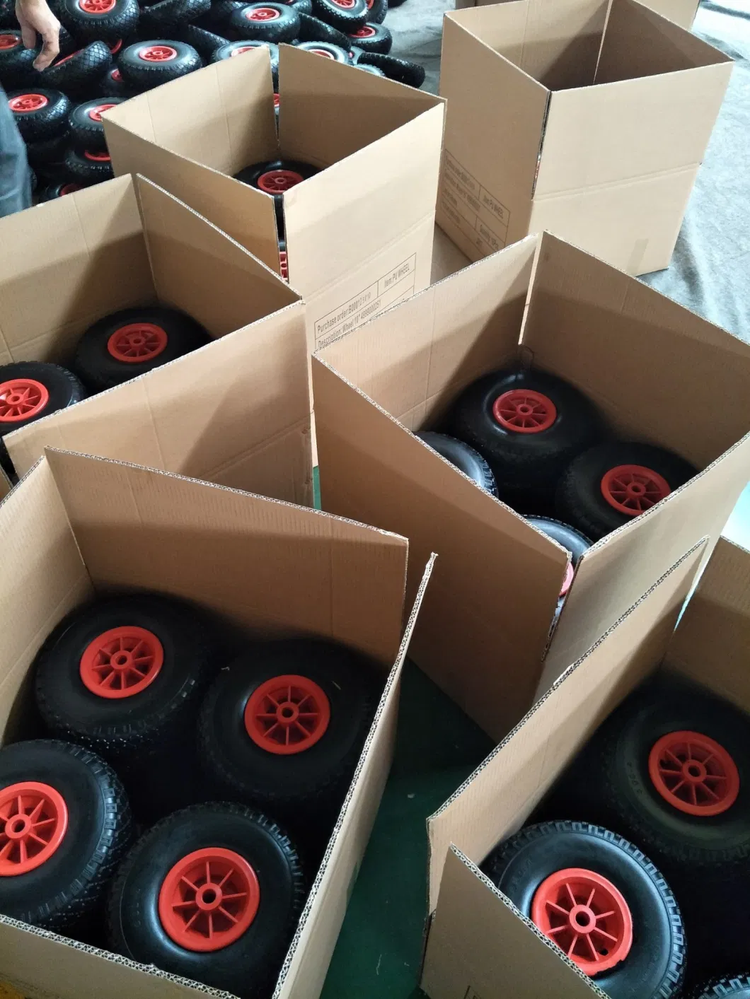 2.50-4polyurethane PU Foam Filled Tire Toy Car Rubber Wheel with Plastic Rim for Wagon Trolley